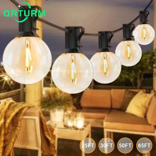 85 foot courtyard string light LED G40 Festoon light global waterproof outdoor garden light terrace garden bar Christmas party 240829