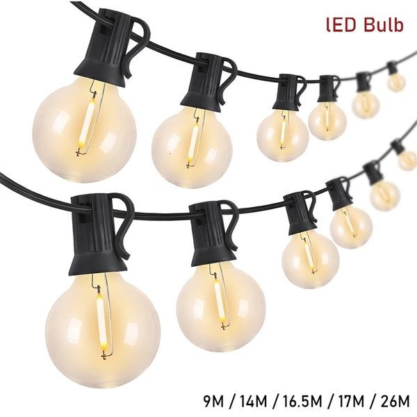 Festoon LED Global String Light Fairy LED G40 Outdoor Christmas Party Garden Decoration Garden Street Light Courtyard Backyard 240829