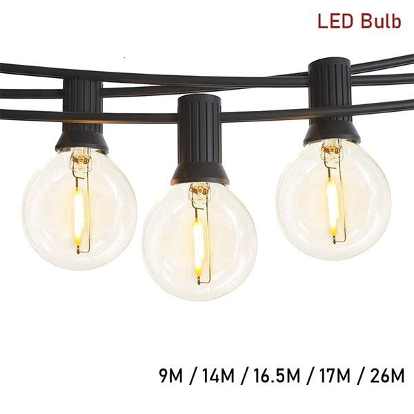 Festoon LED Global String Light Fairy LED G40 Outdoor Christmas Party Garden Decoration Garden Street Light Courtyard Backyard 240829 ww