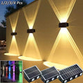 LED Solar Wall Light Outdoor Upper And Lower Lighting Solar Powered Waterproof Streetlight for Balcony Courtyard Garden Decor X250607