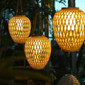 Solar Bamboo Weaving Lantern 600 mAh Waterproof Chinese Lantern Lights LED Garden Decorative Light Warm Light X250627