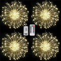 200 LED String Fairy Lights Hanging Starburst Lamp DIY Firework Christmas Garland Festival Decoration Remote Twinkle Lights X250627