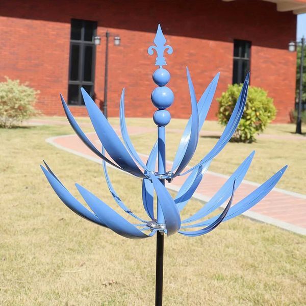 Harlow Wind Spinner Metal Windmill 3D Wind Powered Kinetic Sculpture Lawn Metal Wind Solar Spinners Yard and Garden Decor X250627