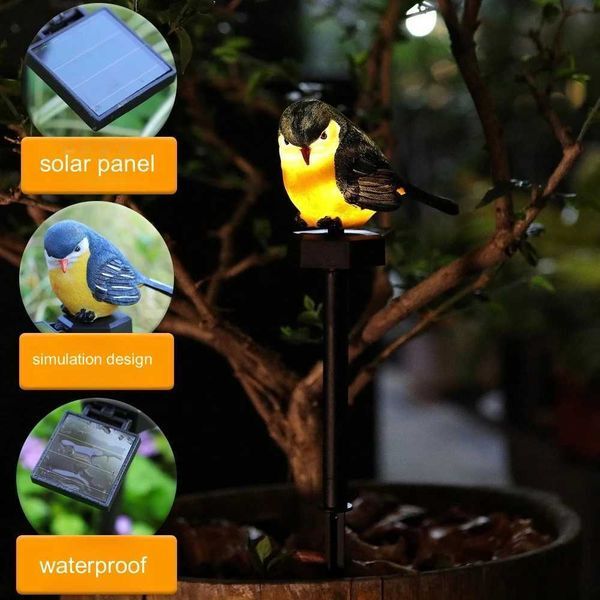 Garden Decor Bird Figurine Solar Light Outdoor Stake Patio Yard Art Lawn Ornaments Porch Cute Decorations Outside Mom gift X250627