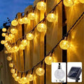 Solar LED String Lights 8 Lighting Modes Crystal Globe Fairy Lamp Party Waterproof Garlands Light For Outdoor Holiday Decoration X250627