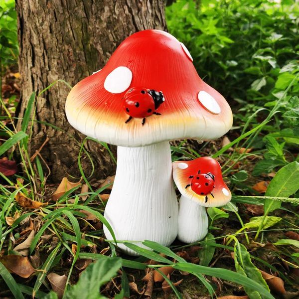 Whimsical Mushroom Ladybird Garden Statue Vivid ResinDecor for Outdoor Perfect for Easter Gifts Parties No PowerRequired 250730