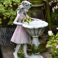 Flower Fairy Statue Solar Light Ornament Outdoor Courtyard Garden Decoration Resin Angel Figure Sculpture Micro Landscape Decor 250224