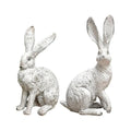 2Pcs Garden Statues Rabbit Statues Home Decor Rabbit Sculptures Resin Statues for Bedroom Indoors Courtyard Bookshelf Office 250414