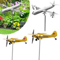 3D Plane Wind Spinner Garden Weather Vane Plug Decor Metal Airplane Windmill Wind Sculpture for Outdoor Garden Decoration 240717