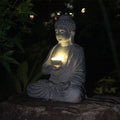 Resin Buddha Statue Sculpture Solar Powered LED Light Zen Asian Japanese Garden Decoration Outdoor Front Porch Patio Yard Home 251203