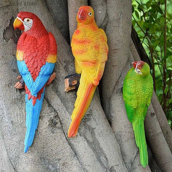 landscape Yard Decor Garden Decorations Parrot Figurine Wall Hanging Animal Sculpture Home Office Decoration Suitable For Outdoor Garden Trees. T240309 Ornament
