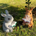 Charming Rabbit Reading Book Statue - Resin Bunny Garden Ornament Perfect for Outdoor Indoor Decor Ideal Easter Gift 251230