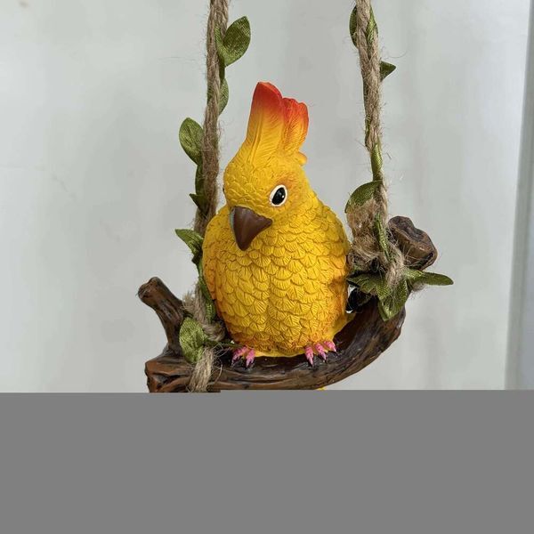 Adult: yes - Parrot Pendant Outdoor Garden Animal Decoration Balcony Ornament Resin Craft Landscape 26W01131