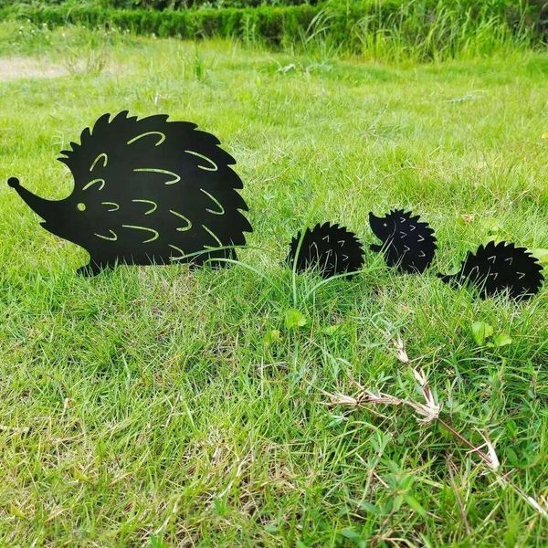 Tiki Inspired The Hedgehog Family Decoration Home & - Garden. Ideal for Outdoor Spaces, as Lovely Garden Decor 26H0206