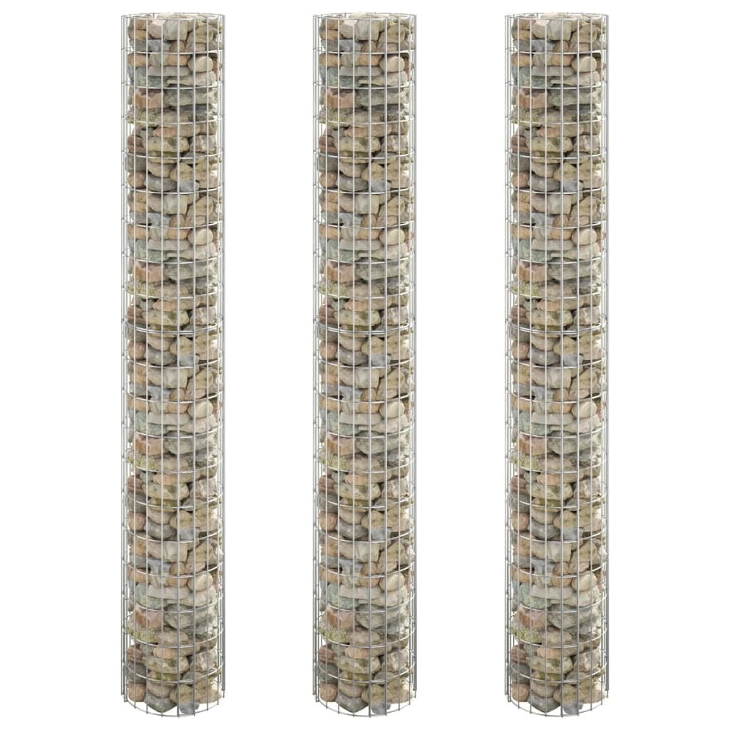Circular Gabion Raised Beds 3 pcs Galvanized Steel 11.8"x78.7