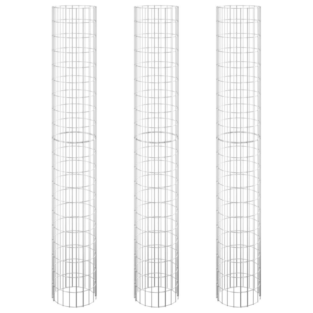 Circular Gabion Raised Beds 3 pcs Galvanized Steel 11.8"x78.7