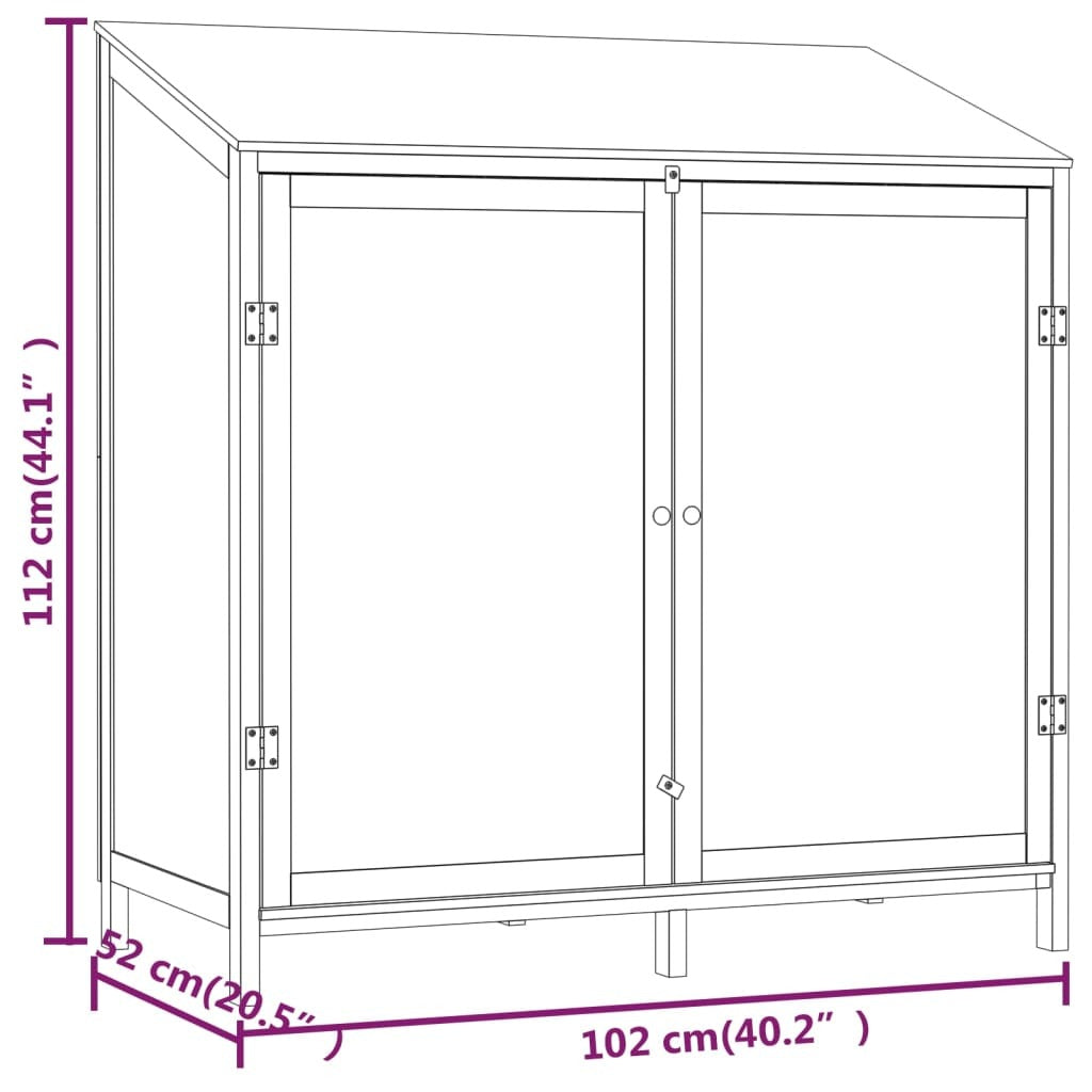 Garden Shed Anthracite 40.2"x20.5"x44.1" Solid Wood Fir