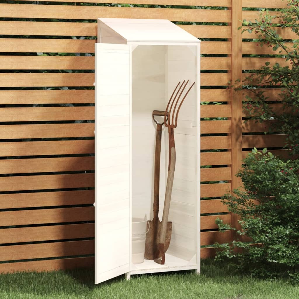 Garden Shed White 21.7"x20.5"x68.7" Solid Wood Fir
