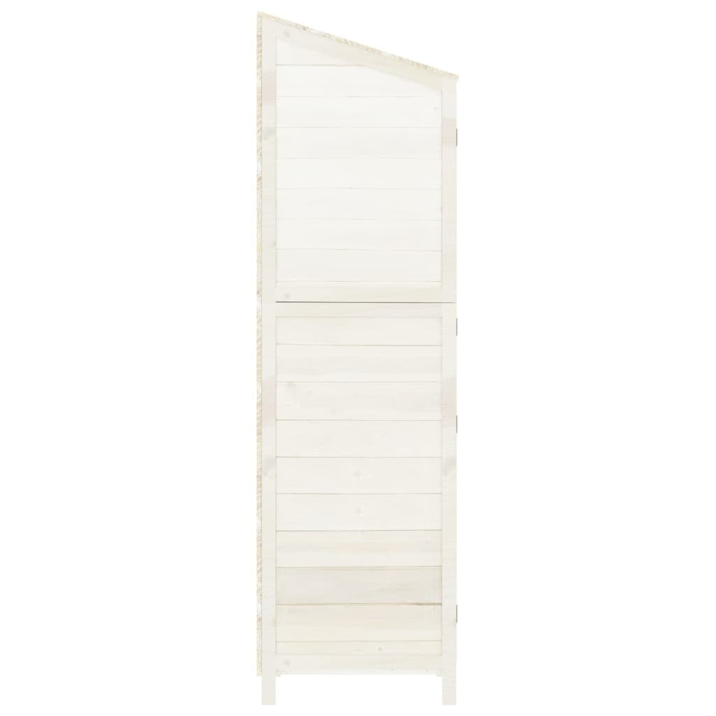 Garden Shed White 21.7"x20.5"x68.7" Solid Wood Fir