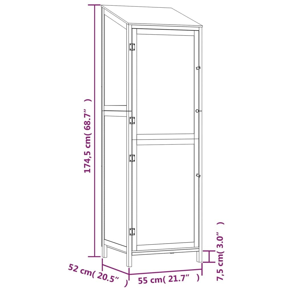 Garden Shed White 21.7"x20.5"x68.7" Solid Wood Fir