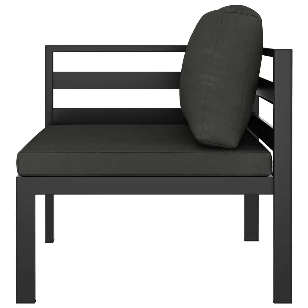 7 Piece Patio Lounge Set with Cushions Aluminum Anthracite