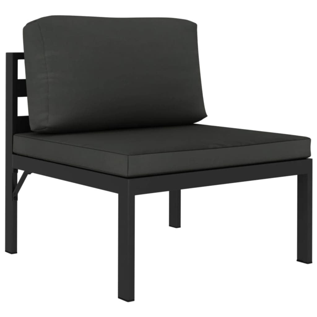 7 Piece Patio Lounge Set with Cushions Aluminum Anthracite