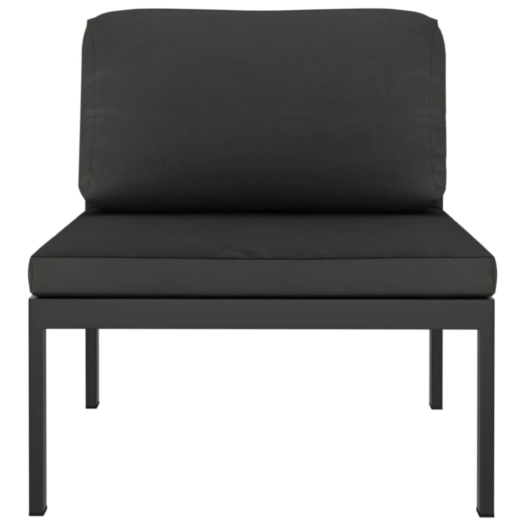 7 Piece Patio Lounge Set with Cushions Aluminum Anthracite