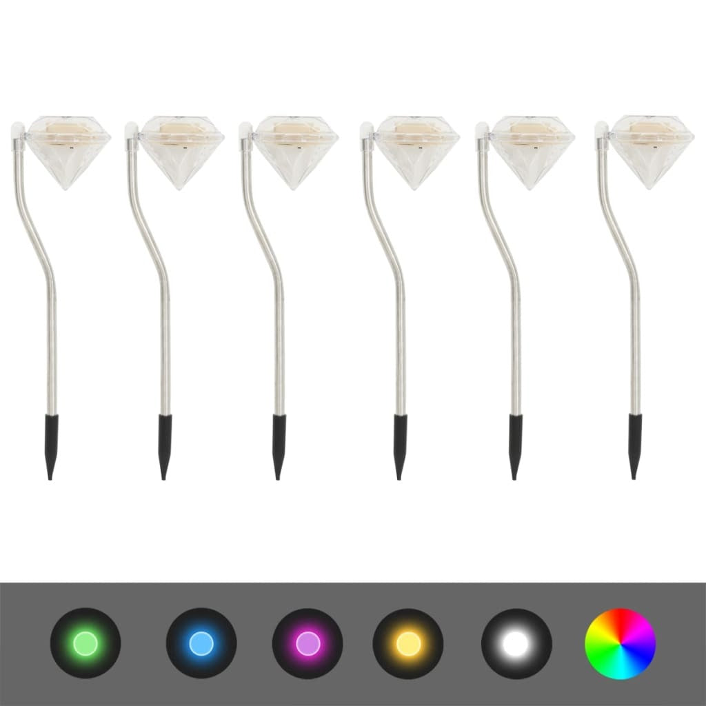Solar LED Garden Lights 6 pcs 3.5"x3.1"x11.6"