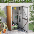 Garden Tool Shed Brown 34.6"x35"x63.4" Galvanized Steel