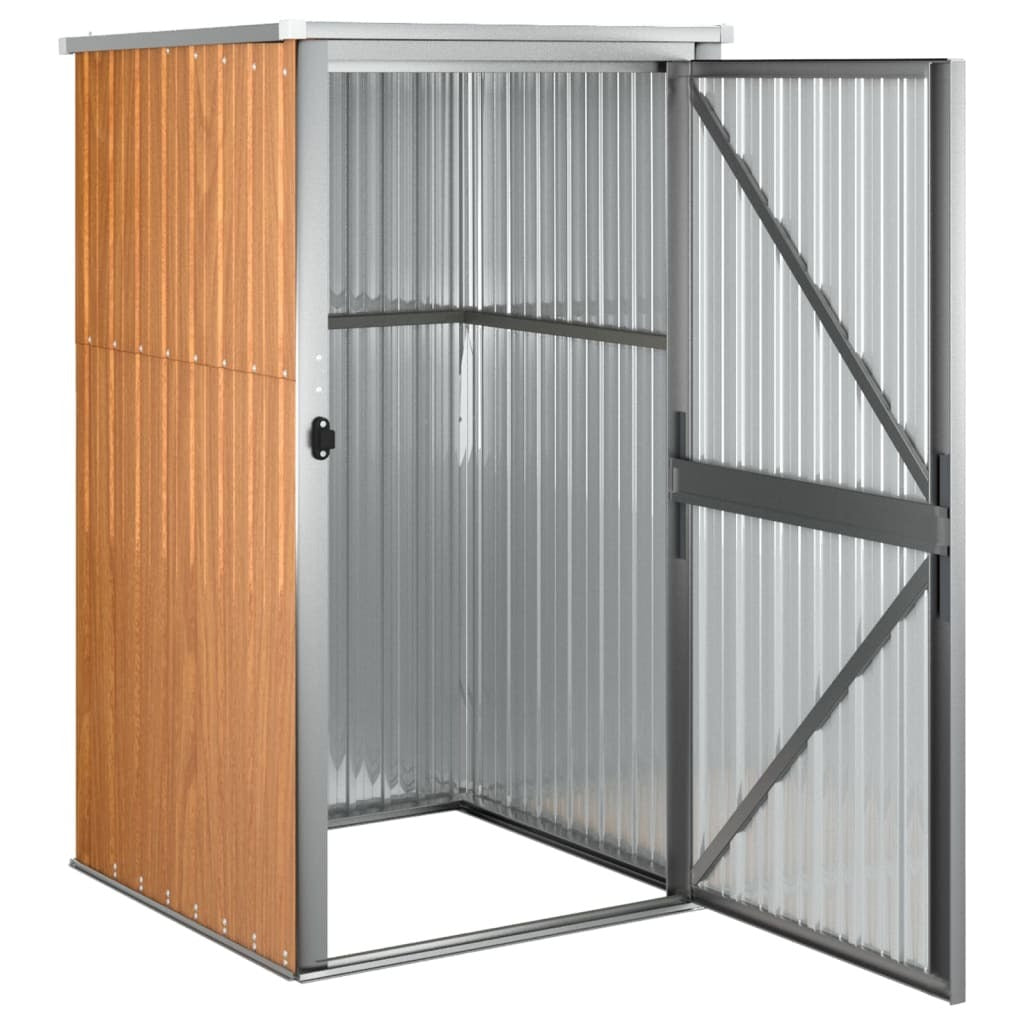 Garden Tool Shed Brown 34.6"x35"x63.4" Galvanized Steel