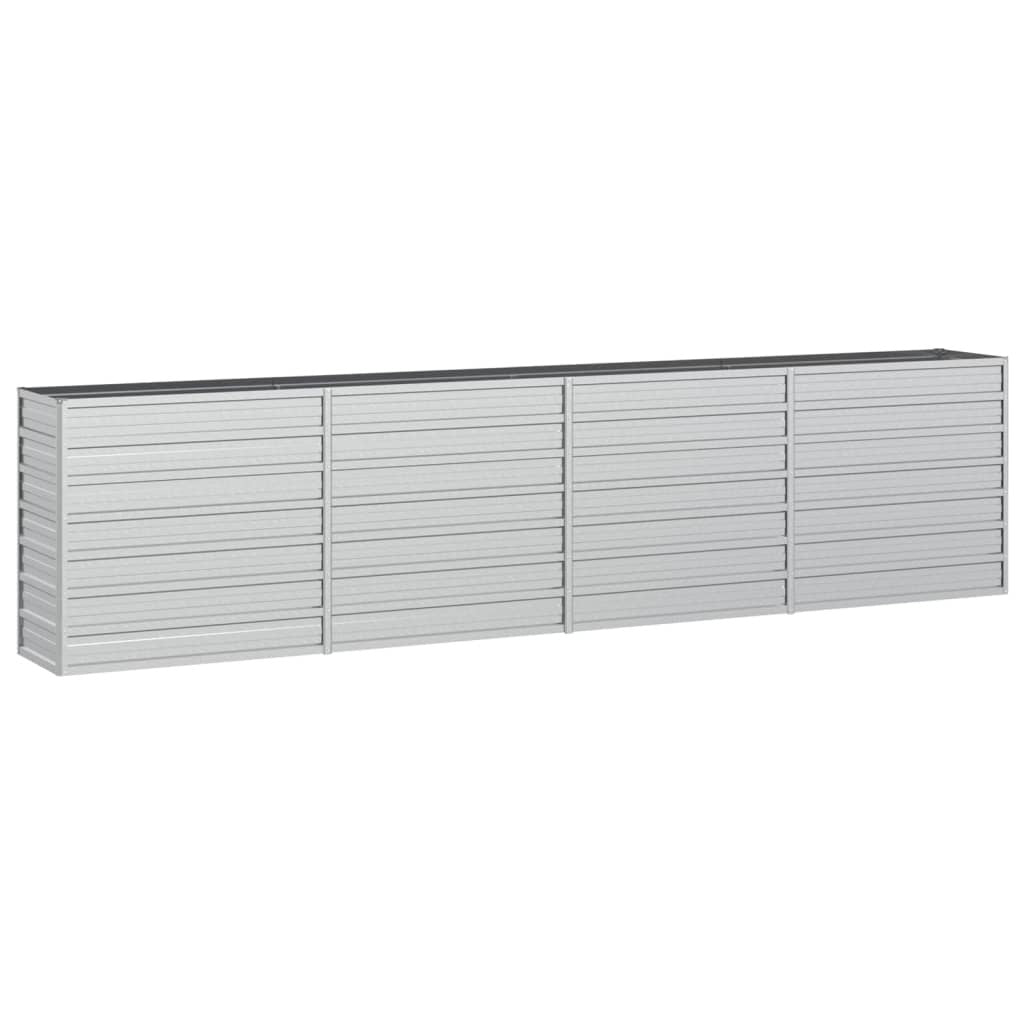 Garden Raised Bed 126"x15.7"x30.3" Galvanized Steel Silver