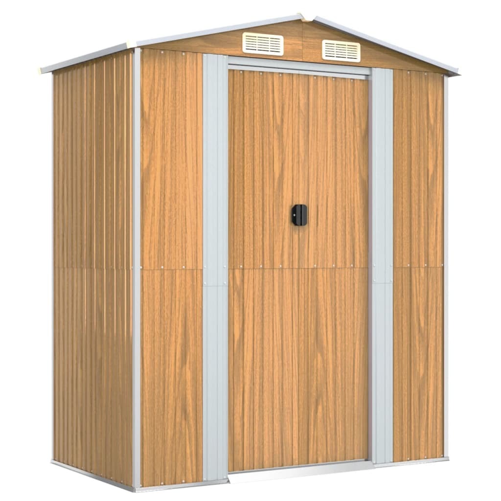 Garden Shed Light Brown 75.6"x42.5"x87.8" Galvanized Steel