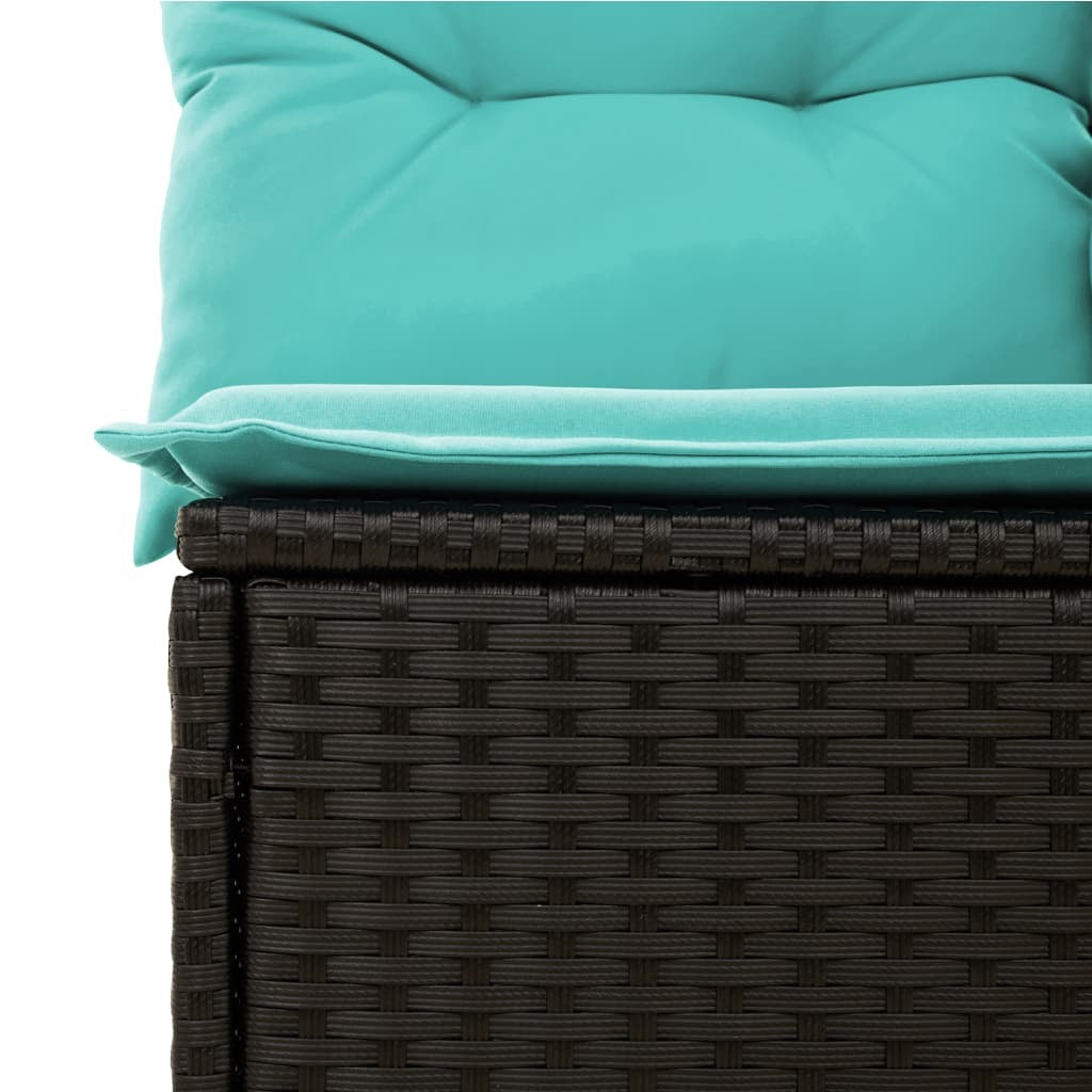 11 Piece Garden Sofa Set with Cushions Black Poly Rattan
