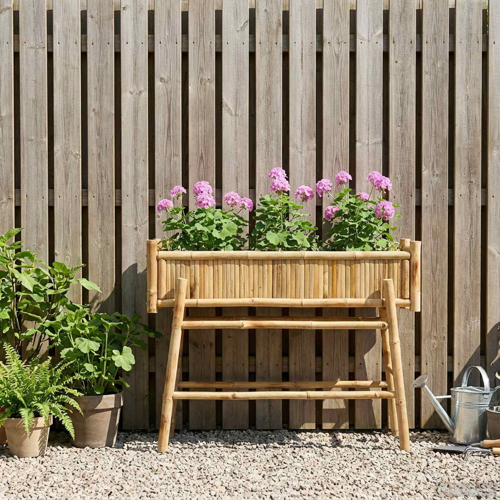 | Garden Planter with Holder | Natural 39.37 x 14.96 x 29.13 in