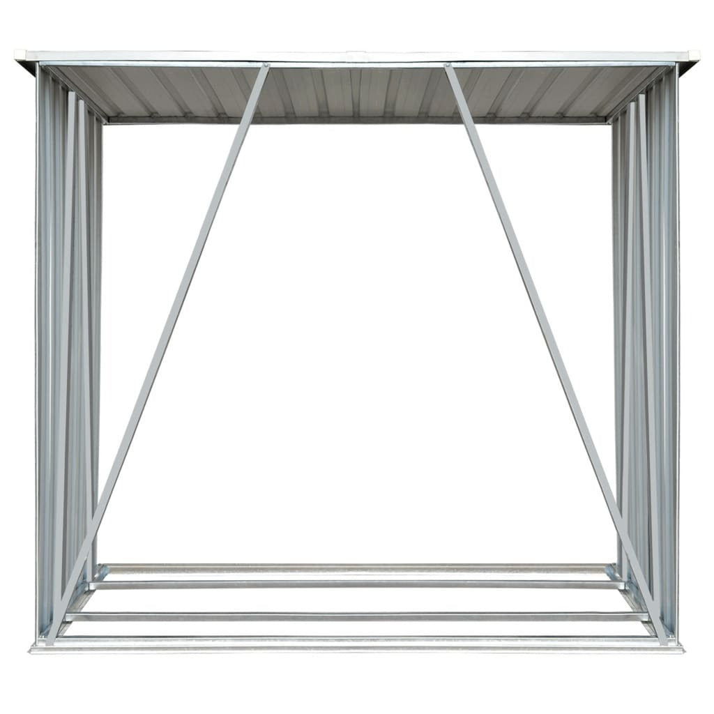 Garden Log Storage Shed Galvanized Steel 64.2"x32.7"x60.6" Anthracite