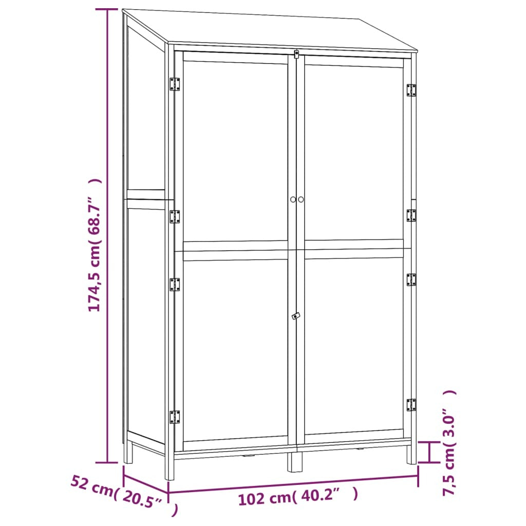 Garden Shed White 40.2"x20.5"x68.7" Solid Wood Fir