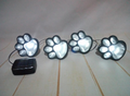 Color: White x4 - Outdoor 4 LED Solar Animal Paw Light Portable Lamp Solar Light Sensor Solar Energy Lamp Panel Camp Tent Fishing Garden Lighting