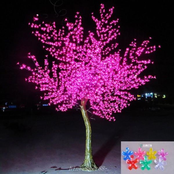 Outdoor LED Artificial Cherry Blossom Tree Light Christmas Tree Lamp 2304pcs LEDs 9.8ft/3.0M Height 110VAC/220VAC Rainproof Drop Shipping