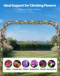 Garden Arbor, 94.5 (H) x 126 (W) x 15.8 (D) in Metal Archway, Sturdy Outdoor Trellis Arch with Stakes, Easy to Assemble, Pergola Arbor for Plant Climbing Yard Lawn Wedding Party Decoration