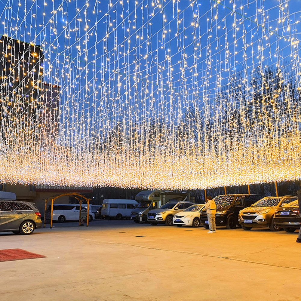 0.04w LED Christmas String Light 8 Lighting Modes IP44 Waterproof Outdoor Decorative Lights For Garden Yard Decoration 3.5 x 0.5m wavy shape warm color