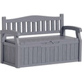 Heavy Duty Grey Plastic Outdoor Storage Garden Bench Patio Deck Box