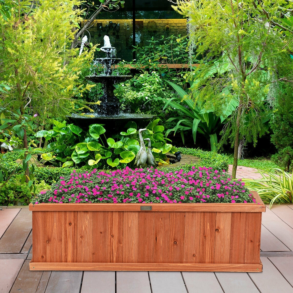 Wooden Decorative Planter Box for Garden Yard and Window - Color: Brown