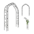Garden Arch Arbor Trellis for Climbing Plants Roses Vines-Black - Color: Black