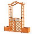 83" Garden Arbor with Gate and 2 Planter Boxes-Yellow - Color: Yellow