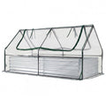 69 x 33 x 12 Inch Galvanized Raised Garden Bed with Cover-Black - Color: Black