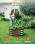 Metal Raised Garden Bed, 3 Pcs 2 x 2 x 1 ft Outdoor Galvanized Planter Garden Box, Open Bottom Design, Large Planter Raised Bed for Growing Vegetables, Flowers, Herbs, Succulents, Wood Grain