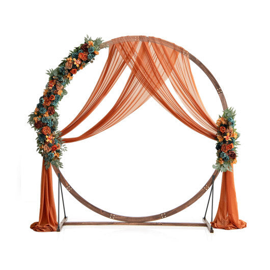 Wooden Wedding Arch Solid Wood Arbor Backdrop Stand for Wedding Ceremony-Round - Color: Brown