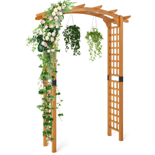 7/7.5 Feet Garden Arch Wooden Arbor Outdoor Wood Trellis for Climbing Plants-7.5 FT - Color: Orange - Size: 7.5 ft