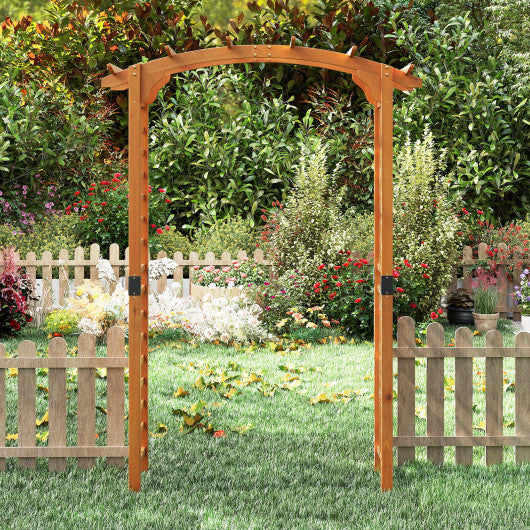 7/7.5 Feet Garden Arch Wooden Arbor Outdoor Wood Trellis for Climbing Plants-7.5 FT - Color: Orange - Size: 7.5 ft