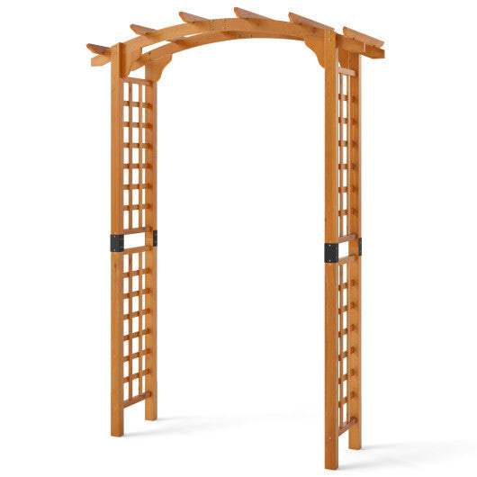 7/7.5 Feet Garden Arch Wooden Arbor Outdoor Wood Trellis for Climbing Plants-7.5 FT - Color: Orange - Size: 7.5 ft